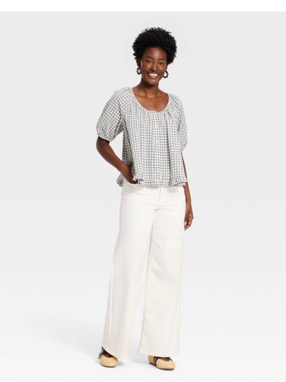 Universal Thread White High-Rise Wide Leg Jeans